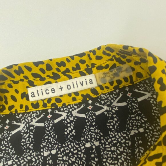 Alice + Olivia Willa Ombre Stace Face Silk Blouse Small - Picture 8 of 10